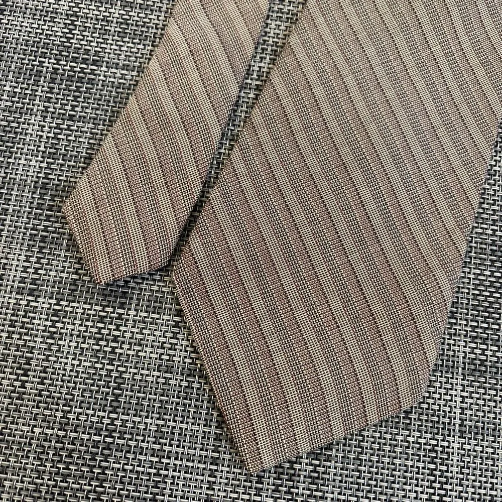 Vintage Chaps Ralph Lauren Neck Tie Brown Diagonal Striped Silk USA Made